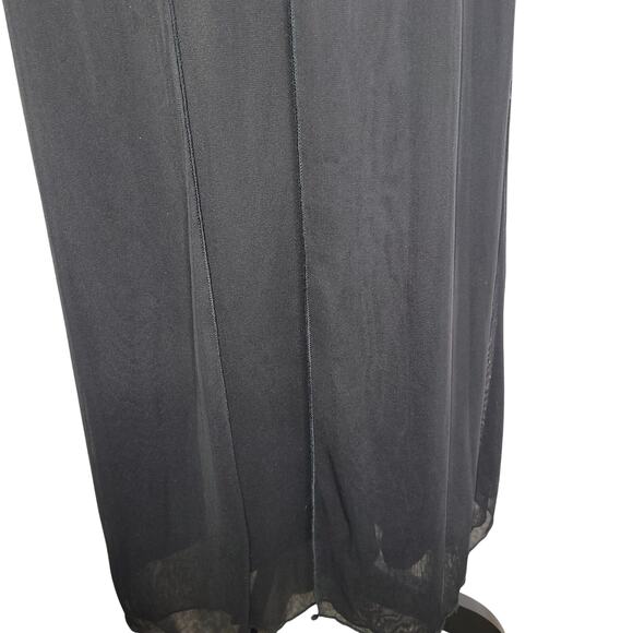 Taboo Babydoll Maxi Halter Dress XS Black Lace Turquoise Sheer Whimsigoth HoCo - Picture 6 of 12